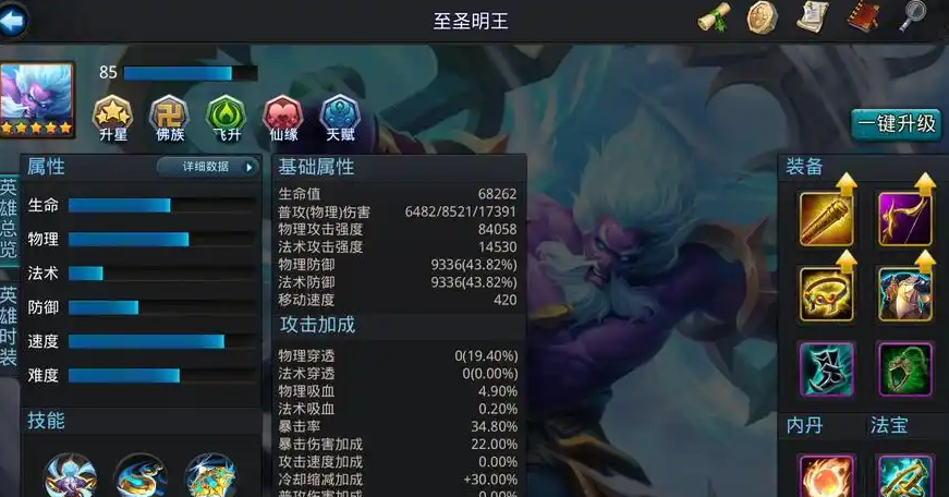 乱斗西游至圣明王加什么技能