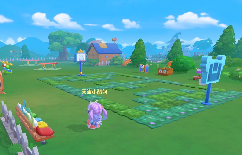 摩尔庄园篮球场怎么布置