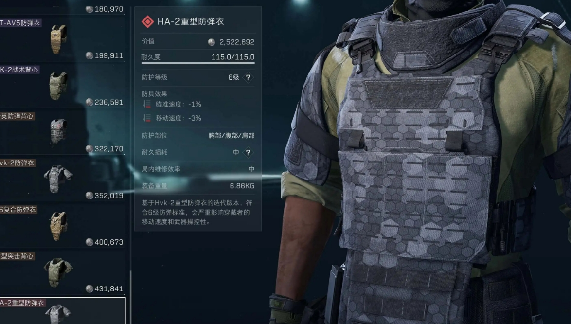 三角洲行动五级甲哪个最好